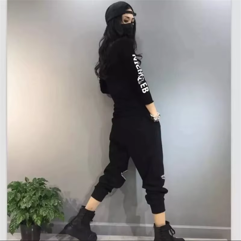 T-shirt à col mi-haut élastique pour Femme, haut chaud avec lettres imprimées, Streetwear, automne h