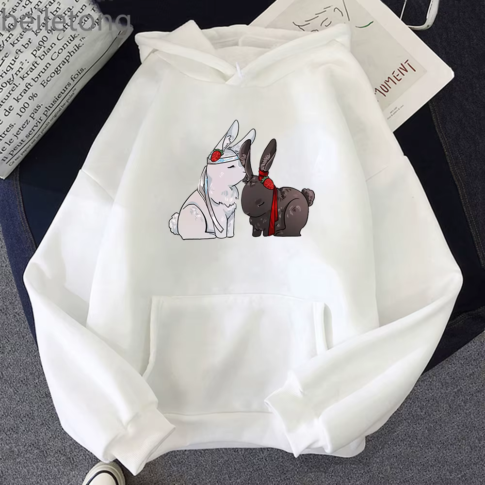 Sweat à capuche à manches longues pour hommes, Streetwear Harajuku The Untamed Wangxian bunnies, amp