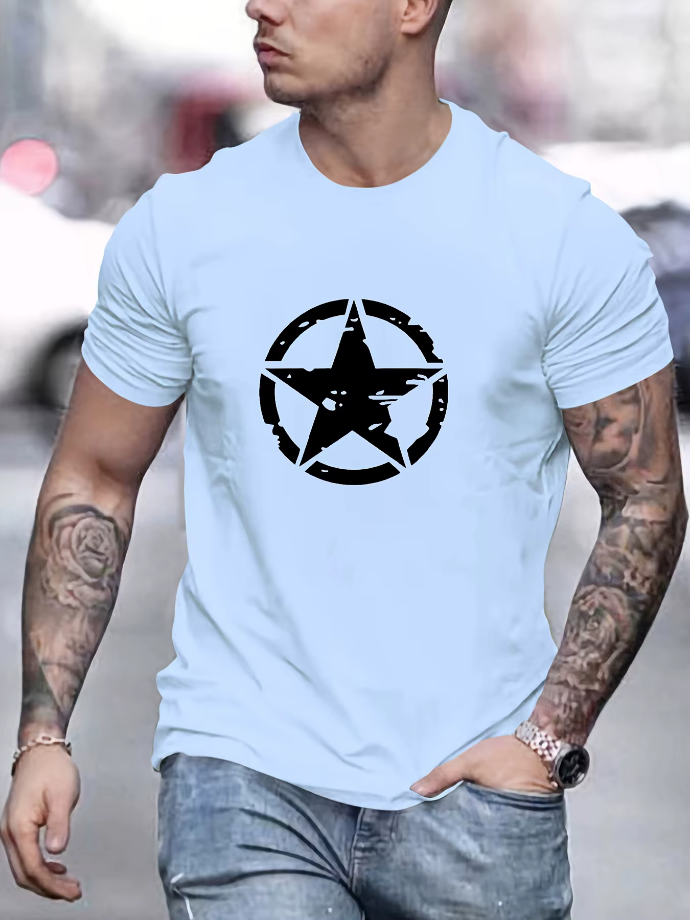 T-shirt à Manches Courtes et Col Rond pour Homme, Vêtement Confortable, Décontracté, Ample, Surdimen