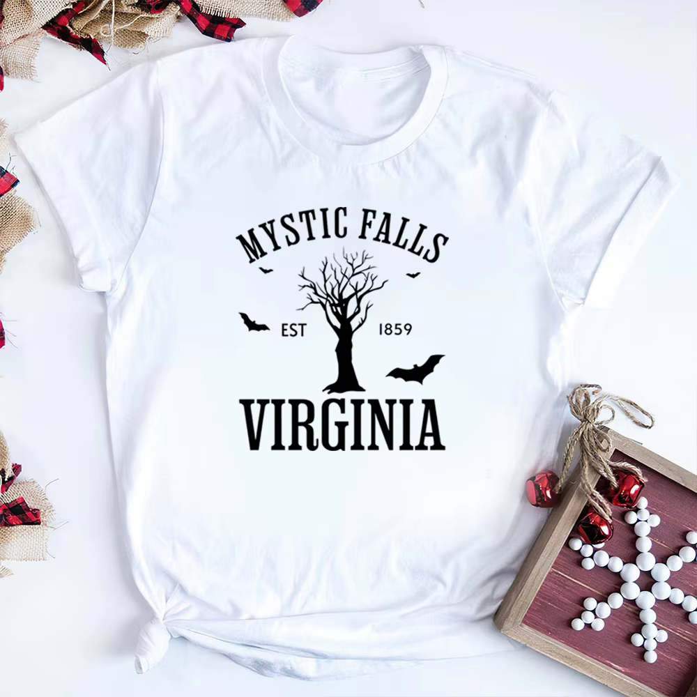 Mystic Falls Virginia T-shirt Vampire Diaries Chemise Rétro Émission de télévision TVD Inspiré Tee D