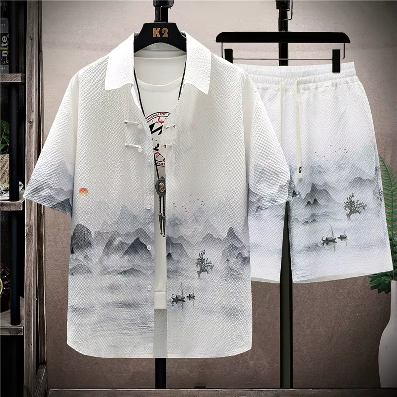 Chemises + Objectifs 2024 nouveau style été mode Sportedly hommes ensembles décontractés mode mascul