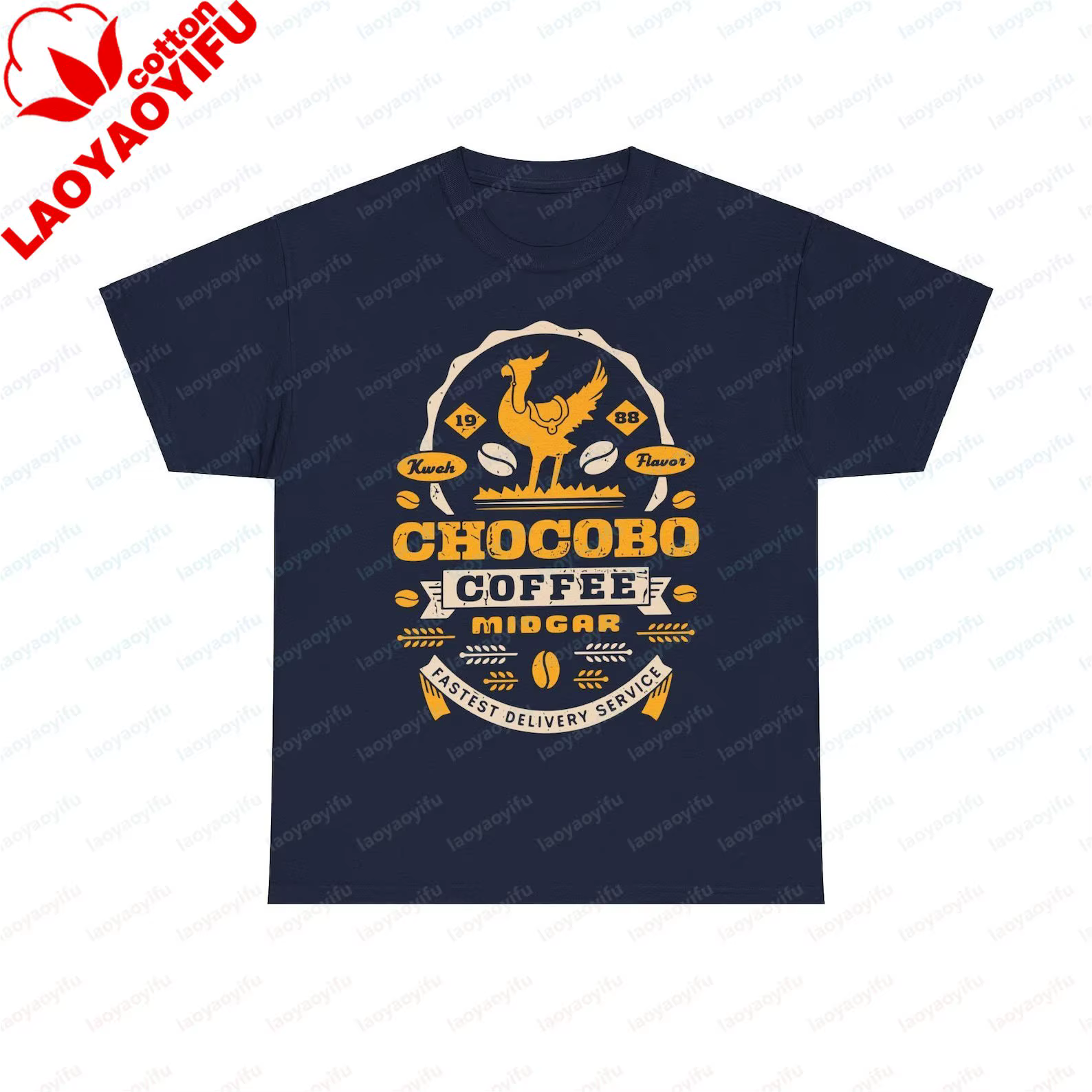 T-shirt imprimé graphique Chocobo du jeu vidéo Final Fantasy, décontracté, à la mode, ample, pour le