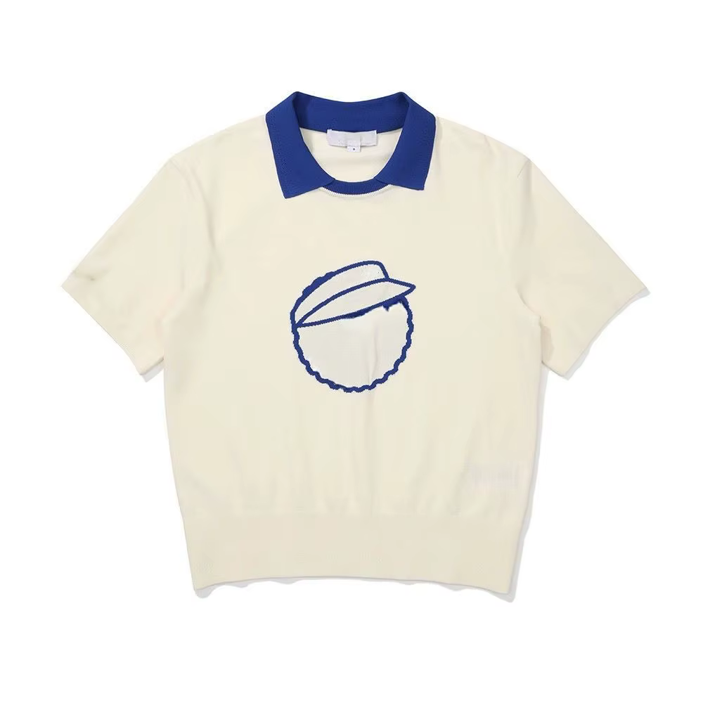 Polo à manches courtes pour femme - Nouveau style d'été : Haut en tricot à col