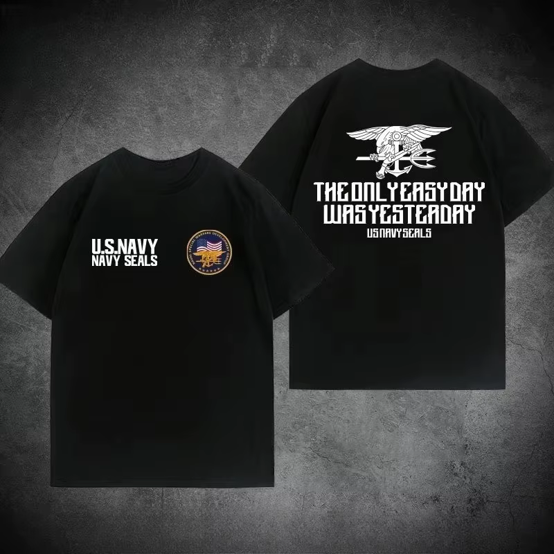 T-shirt unisexe en coton 100% pour hommes, style Navy Seals américain, nouveauté été 2026, pour les 