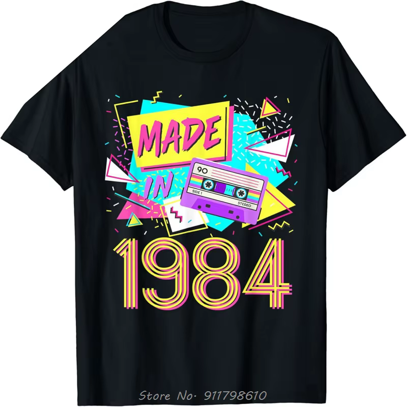 T-Shirt Rétro Vintage en Pur Coton pour Homme, Vêtement Unisexe, 38e Anniversaire, Années 1984, Site