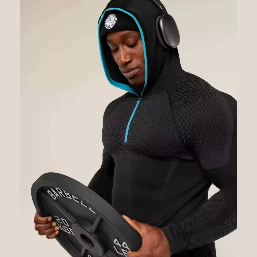SHARK fitness – sweat à capuche à manches longues pour hommes, chemise de base ONYX5.0, T-shirt de s