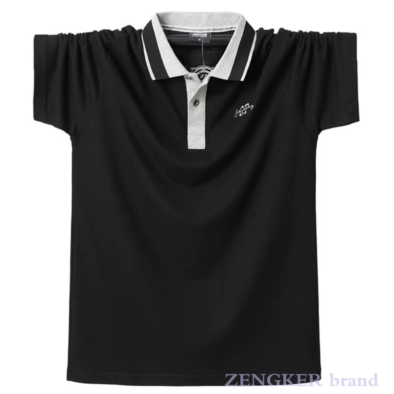 Été nouveau polo grande taille revers T-shirt hommes coton lâche gros gars à manches courtes t-shirt
