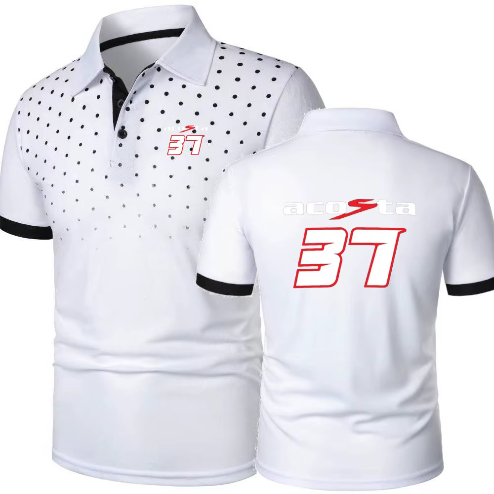 Polos Pedro Acosta 37 moto cavalier course t-shirt à manches courtes passionnés de plein air hommes