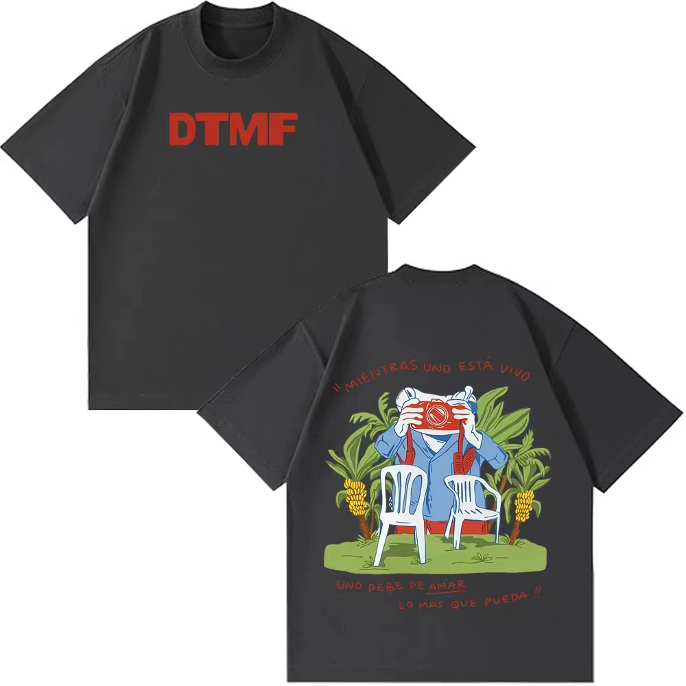 T-shirts imprimés Rapper Bad Bunny Tour 2026 pour hommes et femmes, T-shirts Hip Hop surdimensionnés