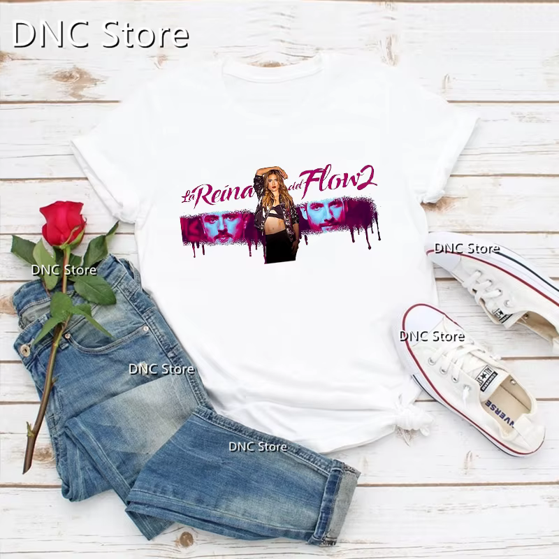 Mode femmes T-Shirts Cool la reine du flux chanteur de musique imprimé graphique T-Shirts Femme été 