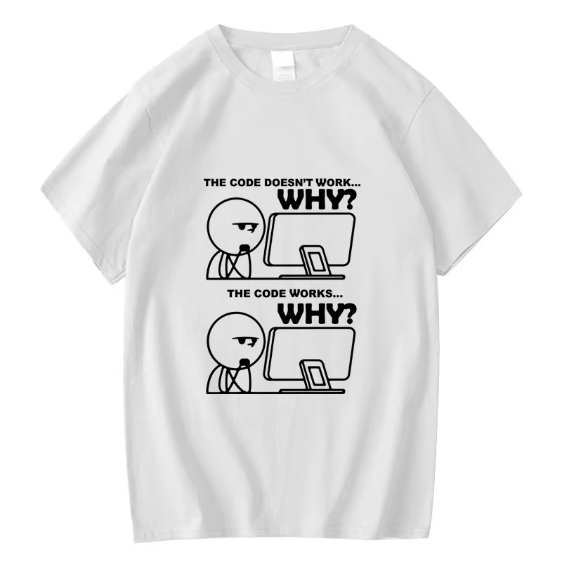 T-shirt à manches courtes pour hommes, 100% coton, imprimé programmeur drôle, été, t-shirt à col ron