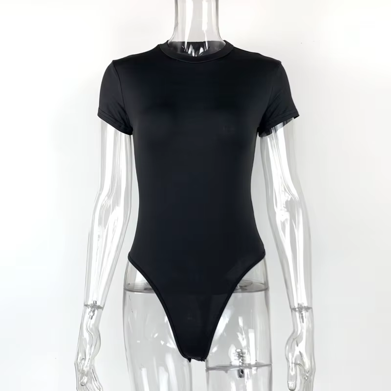 2025 nouveau body à manches courtes pour femmes, corps moulant coupe ajustée, tenues de combinaison