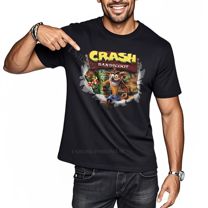 T-shirt hommes usage quotidien mode T-shirt Crash Bandicoot jeu œuvre Streetwear été T-shirt à la mo