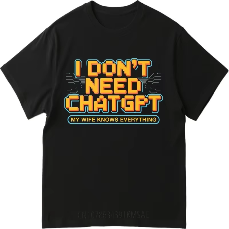 Vêtements pour femmes enceintes, T-shirt rétro d'été. Je n'ai pas besoin de ChatGPT. Ma femme sait t