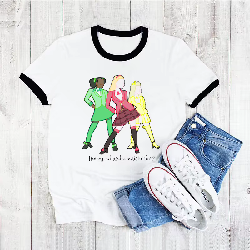 T-shirt Heathers pour femmes, humoristique et à la mode, imprimé graphique musical, été