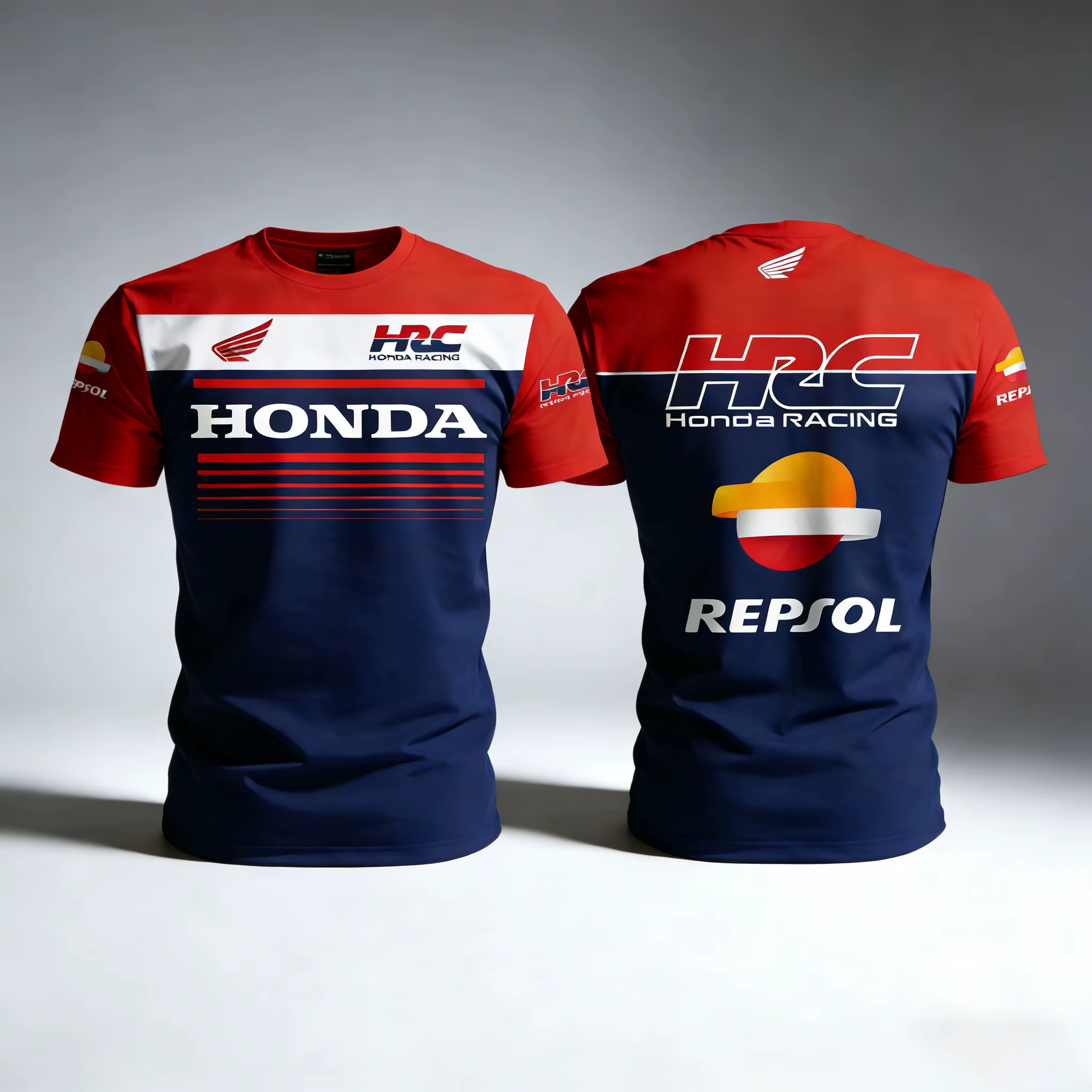 T-shirt de moto HONDA pour hommes, maillot de sport à séchage rapide, logo rouge et noir pour les fa