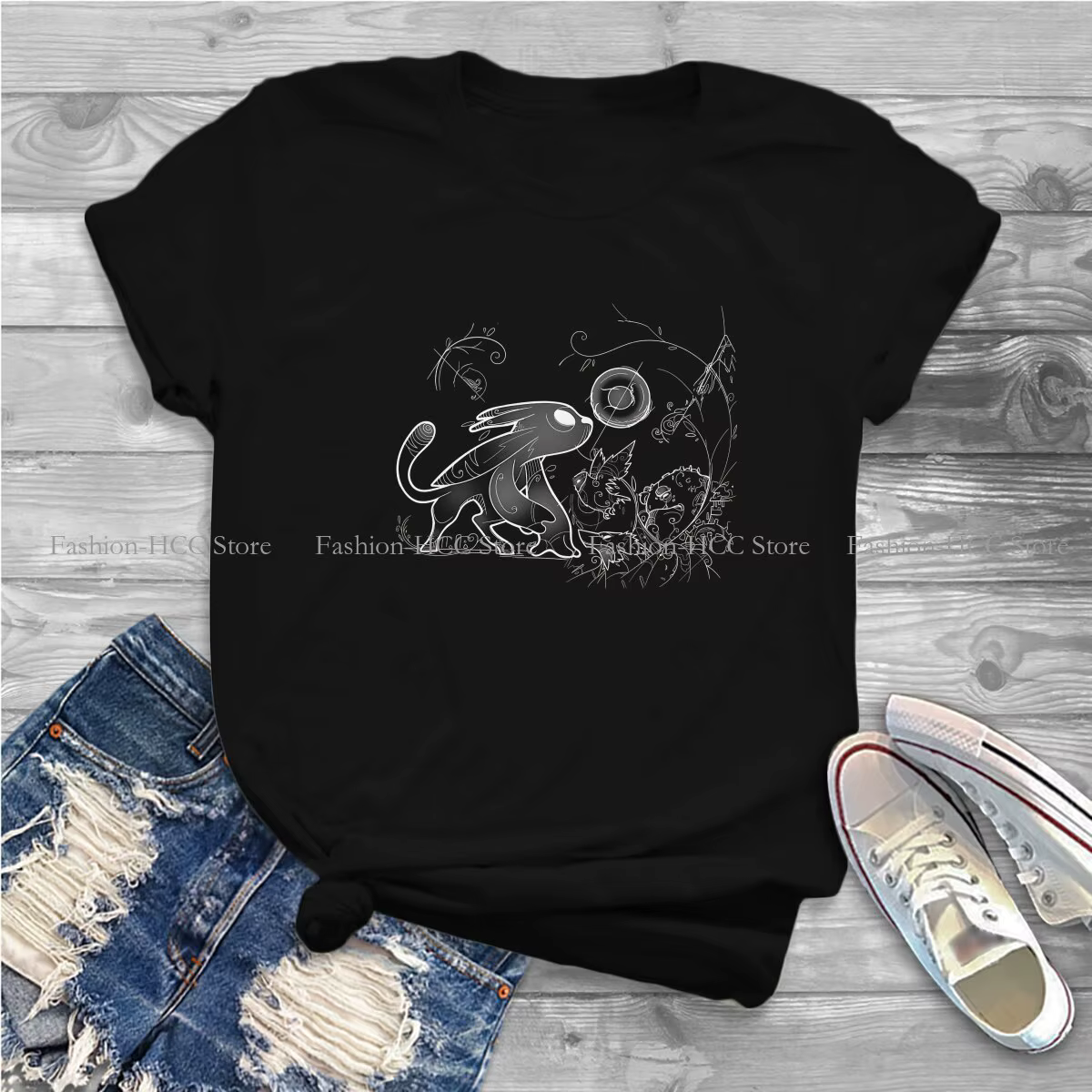 T-shirt col rond femme, hipster, volonté des contaminants, ps, Ori, Harajuku Streetwear