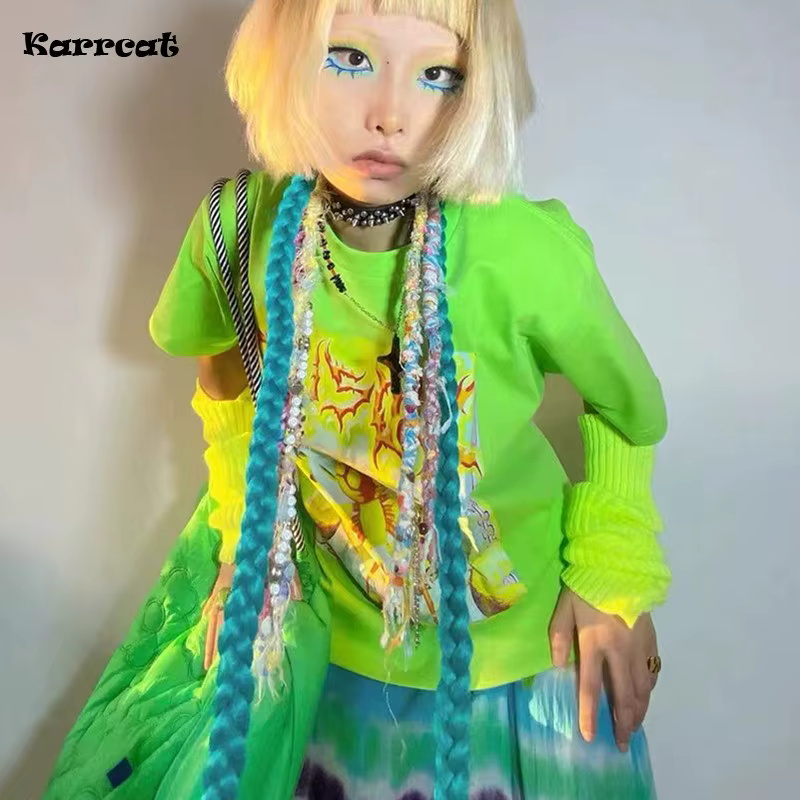 Arrcat – chemise à manches courtes pour filles, 2k, esthétique, 2000s, arajuku