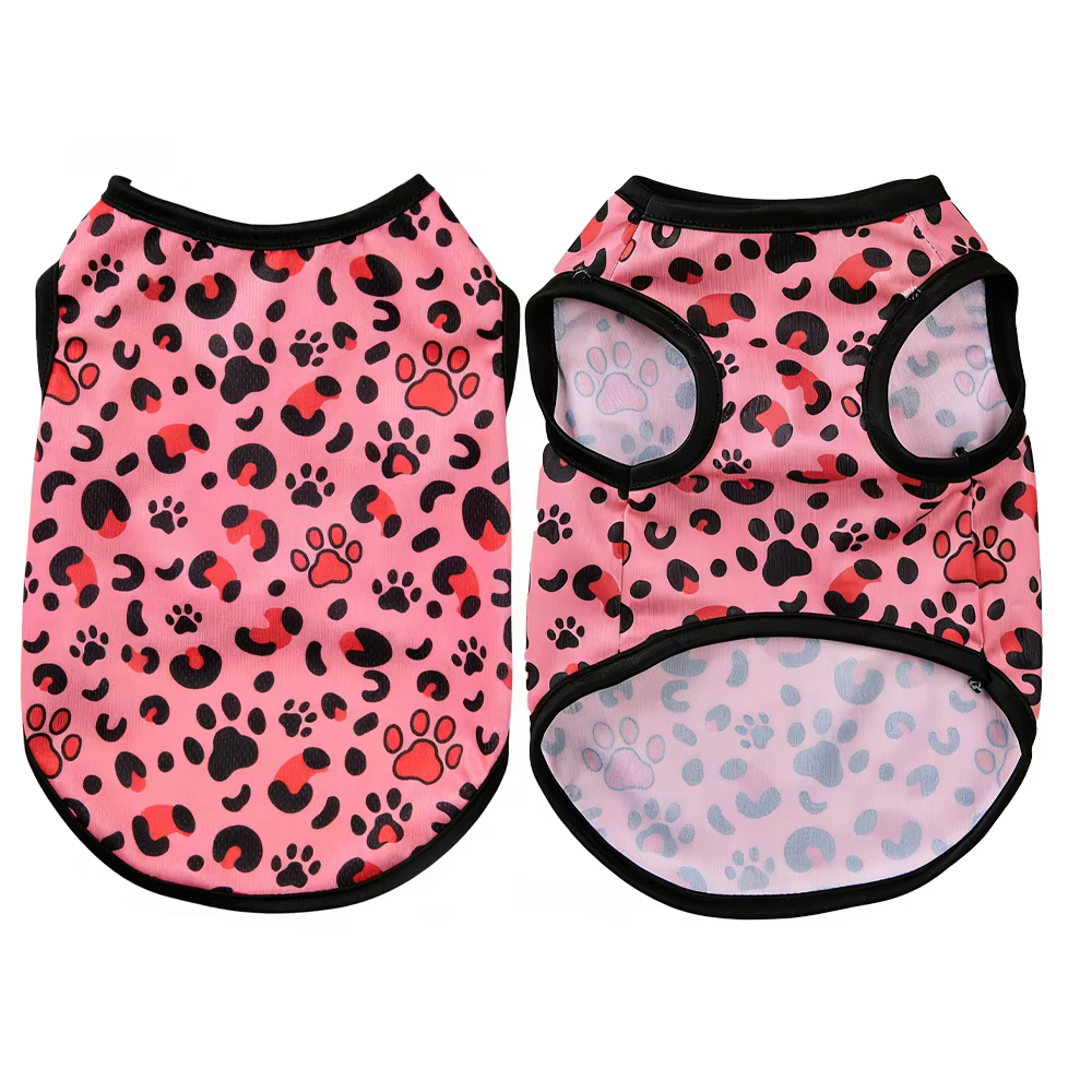 Vêtements pour chat à imprimé léopard, gilet confortable et doux sans manches, chemise respirante po