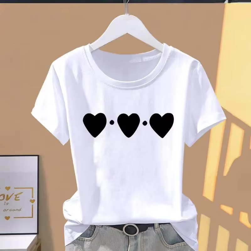 T-shirt manches courtes femme, décontracté, avec impression florale, à la mode, VPN, graphique