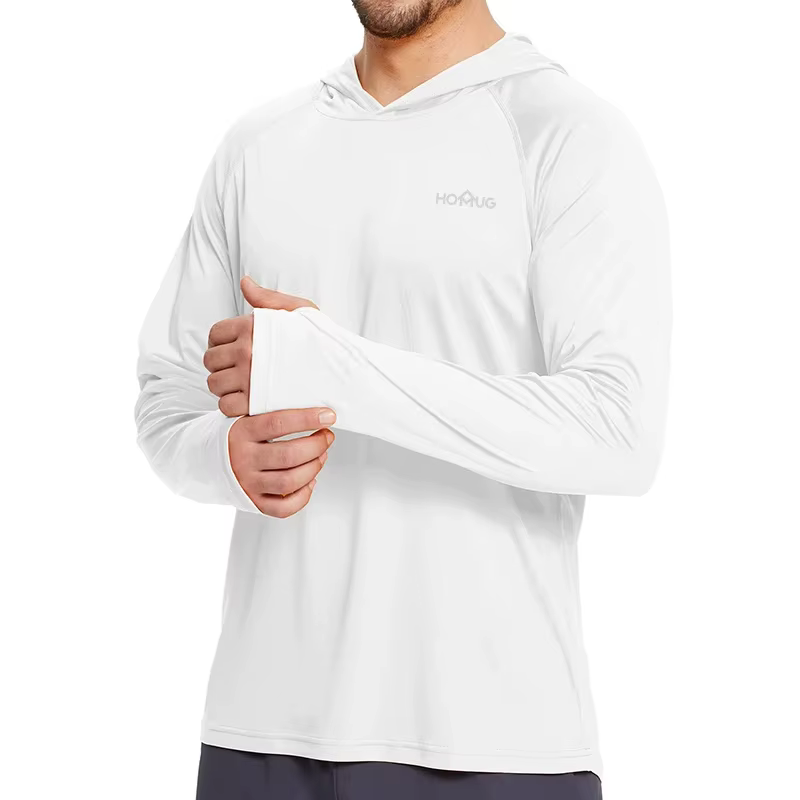 Sweat à capuche pour hommes Protection solaire UPF50 + T-Shirt à manches longues chemise de cyclisme