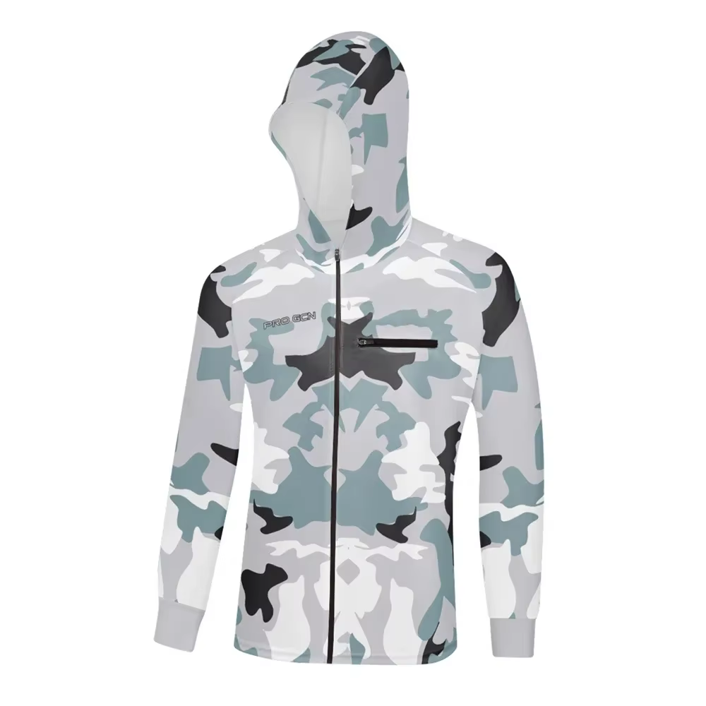 Chemise de pêche à manches longues pour hommes, T-shirt de protection UV, vêtements de pêche d'été, 