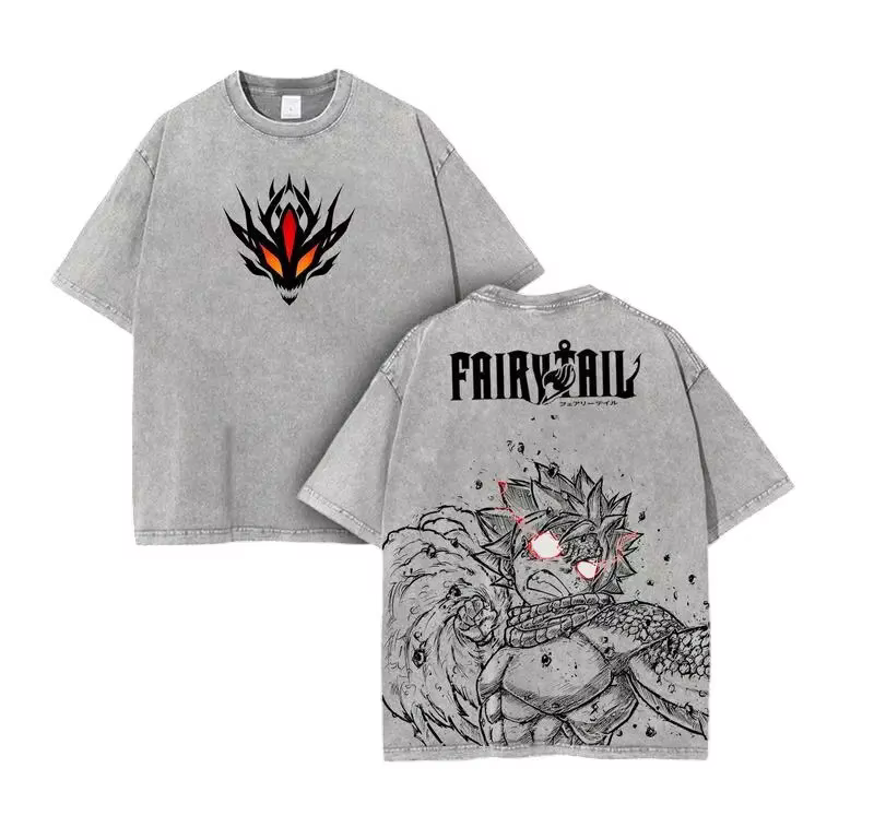 T-shirt Anime Fairy Tail Natsu Lucy pour hommes et femmes, vêtements à manches courtes, t-shirt déco