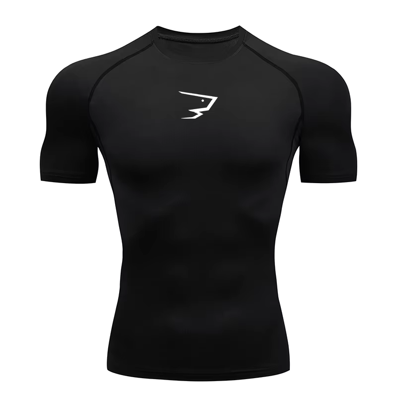T-shirt de compression à manches courtes pour homme, idéal pour la course, la gym et le fitness – Ha