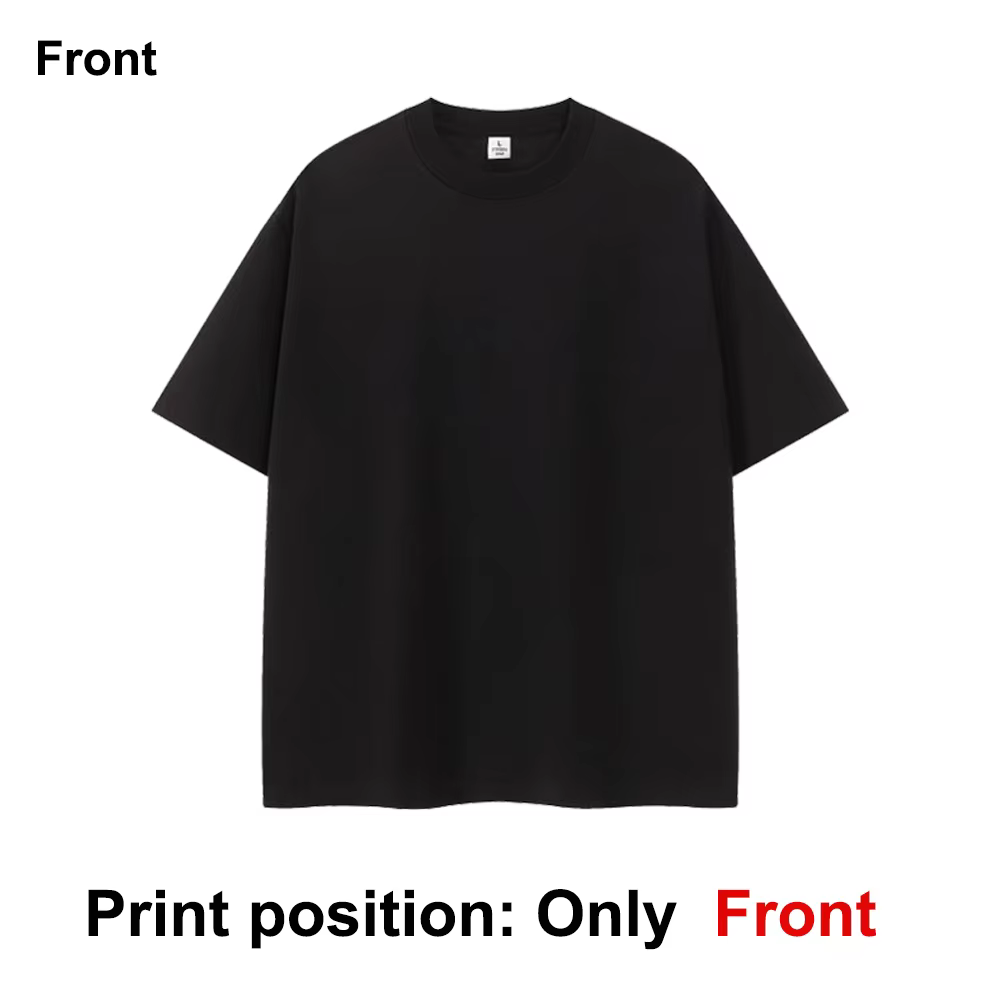T-shirt personnalisé avec logo, photo, texte, image, impression de marque, devant et dos, 100% coton