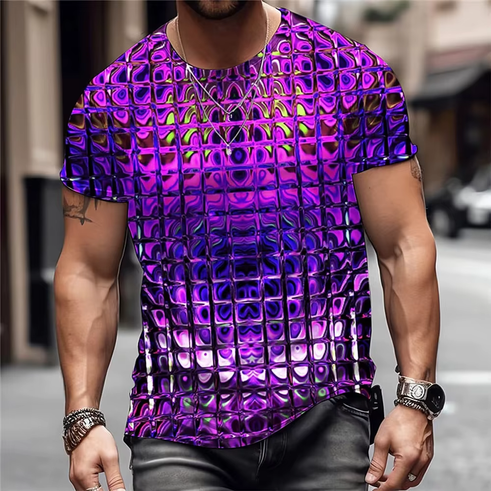 T-shirt de sport imprimé animal pour hommes, haut à manches courtes, décontracté, streetwear, vêteme