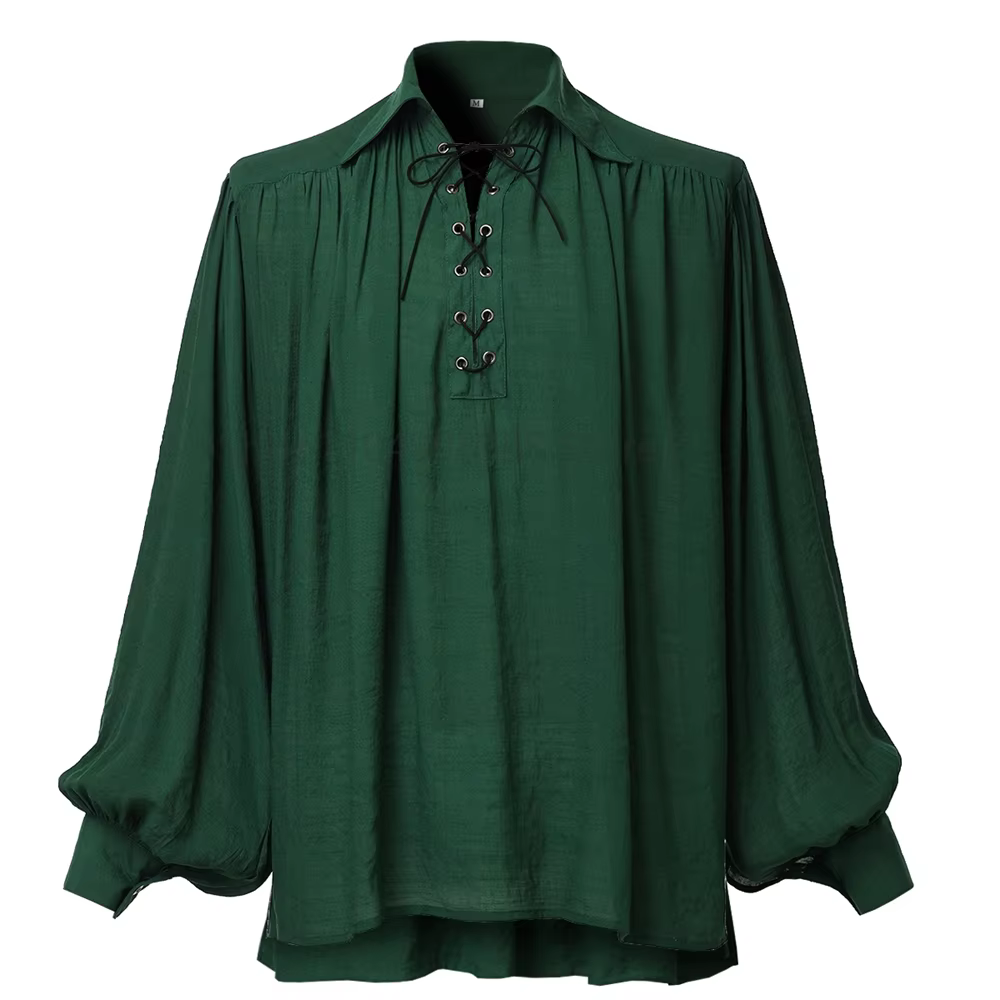 Chemise de Vampire Vintage pour hommes, chemisier de poète de Pirate médiéval, Costume de fête de ca