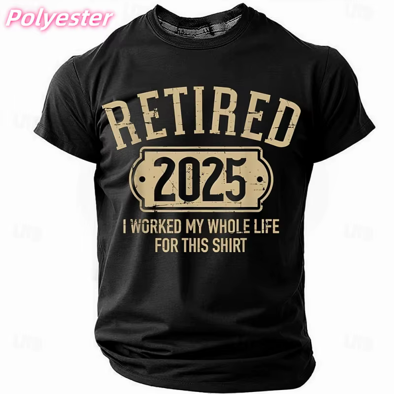 3D imprimé 2025 Retire T-shirt pour hommes mots humoristiques motif t-shirts été décontracté col ron