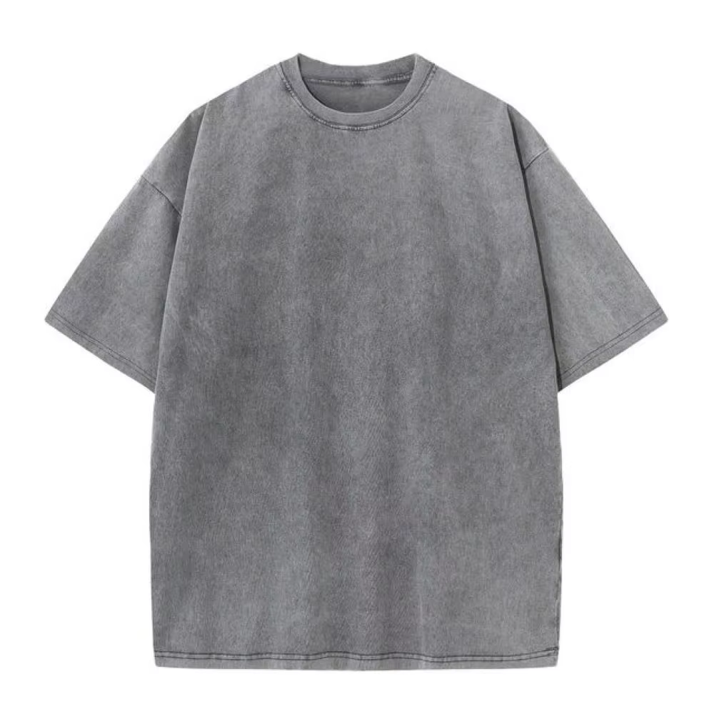 T-shirt rétro en coton pour hommes et femmes, manches à épaules tombantes, t-shirts vintage à manche
