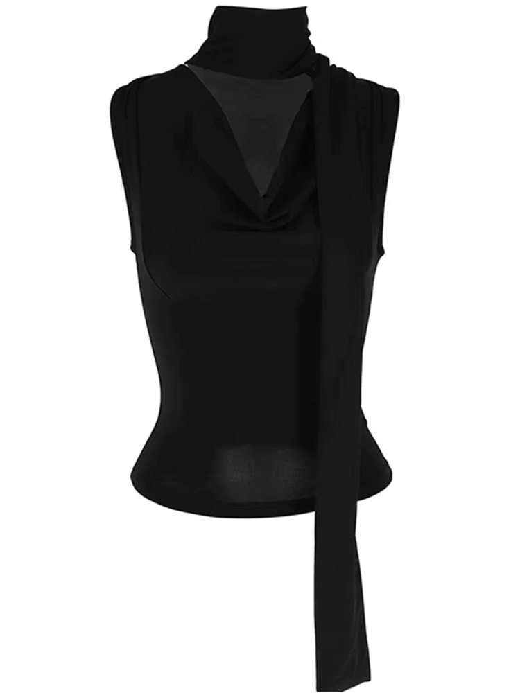 Haut à col en V en fibre solide pour femmes, bandage, streetwear, coupe couvertes, élégant, précieux