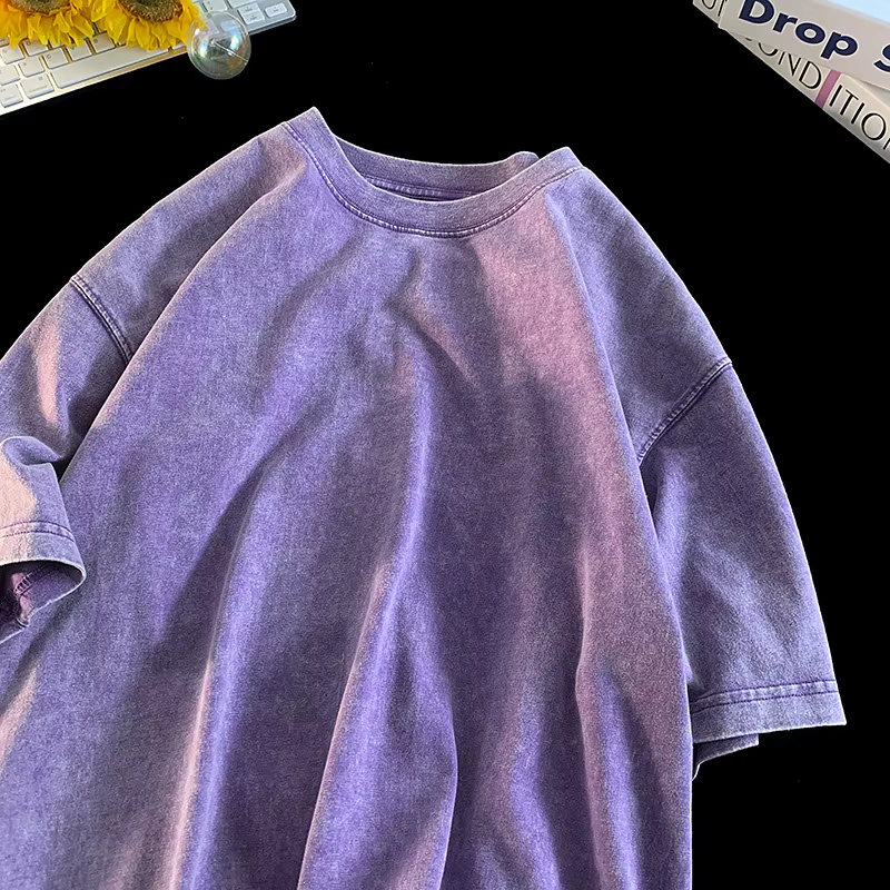 Qualité Surdimensionné Acide Lavé Y2K T-shirt hommes Vintage T-shirts Streetwear Lavage Minéral T-sh