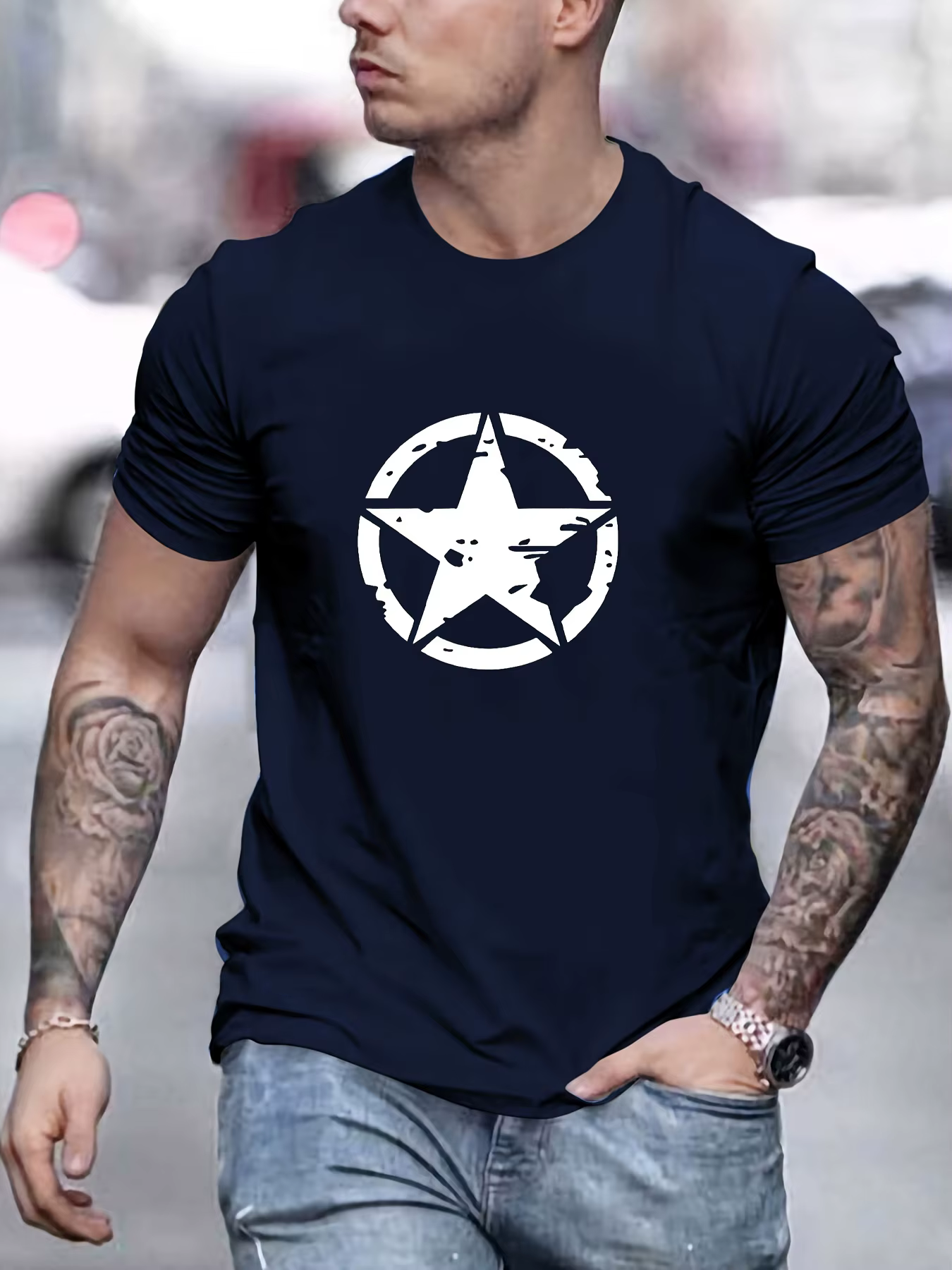 T-shirt à Manches Courtes et Col Rond pour Homme, Vêtement Confortable, Décontracté, Ample, Surdimen
