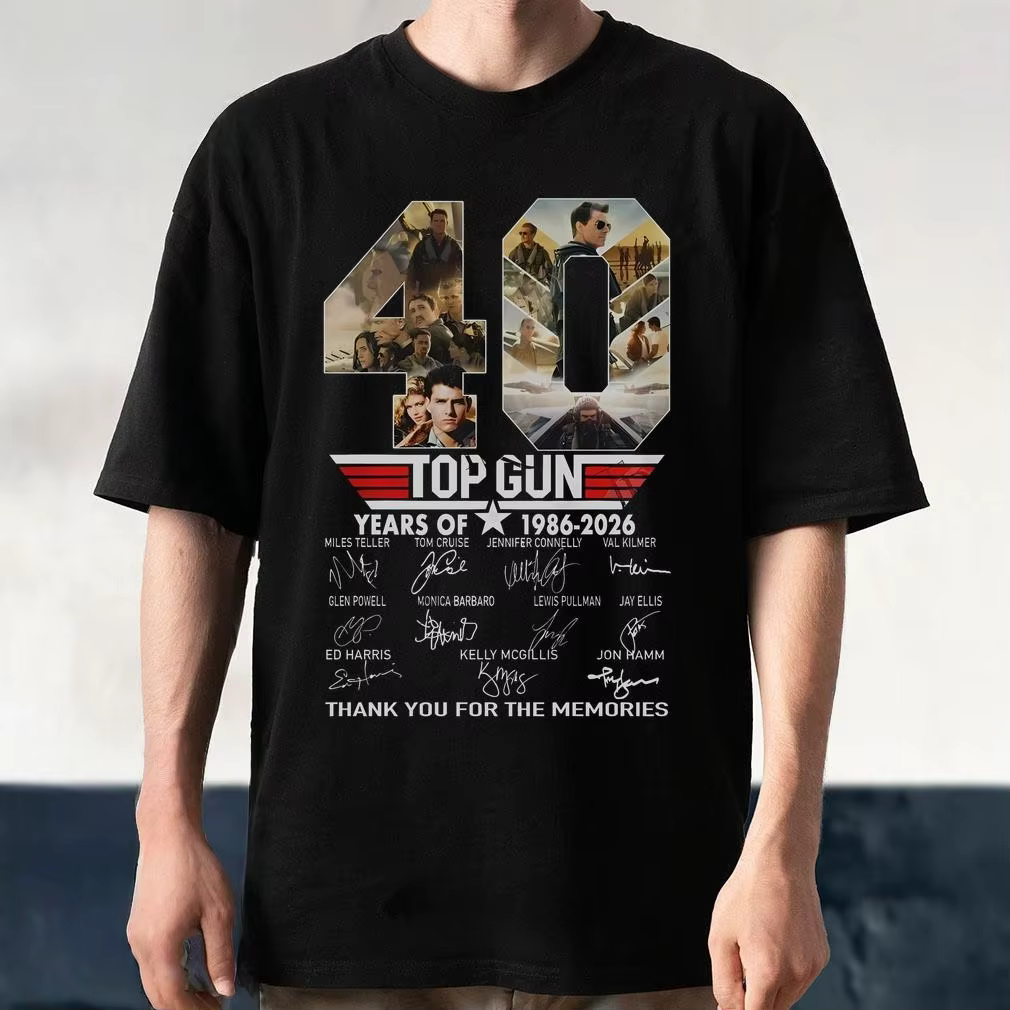 T-shirt pour homme avec graphiques du film Top Gun 40e anniversaire, 100% coton, unisexe, été 2026, 