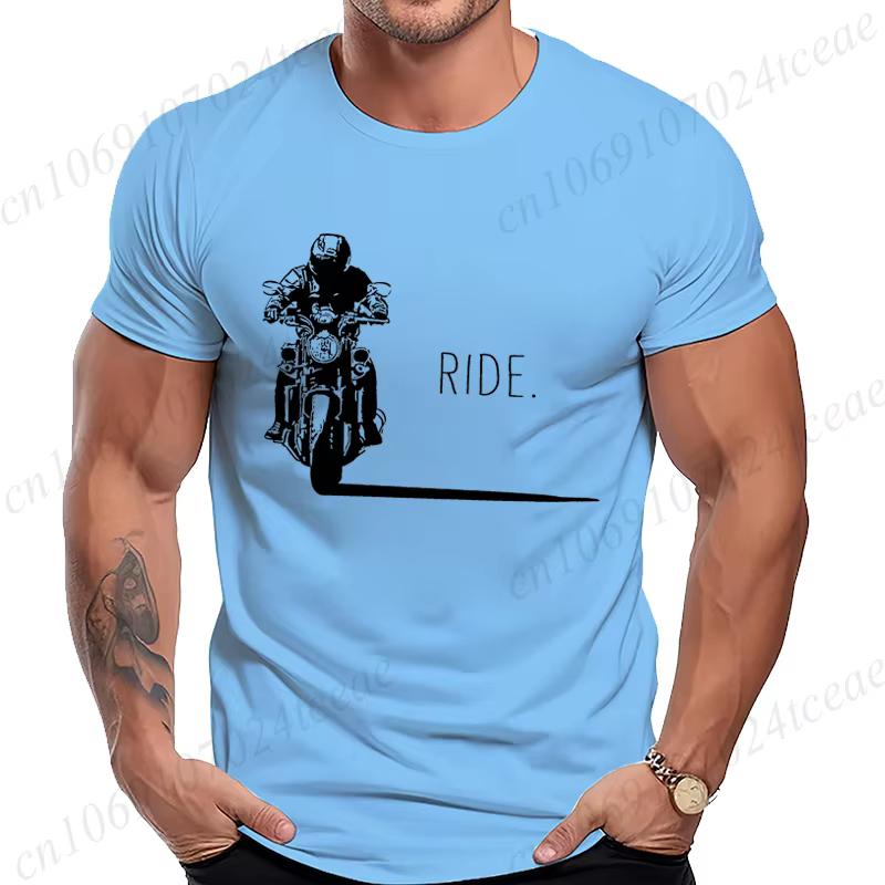 Hommes décontracté moto graphique T-Shirts homme rue été Harajuku t-shirt moto Racer Vintage rétro v
