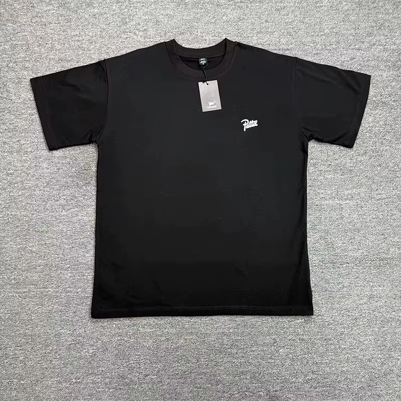 T-shirt en coton de haute qualité pour hommes et femmes, couleur unie noir et blanc, coupe ample, av