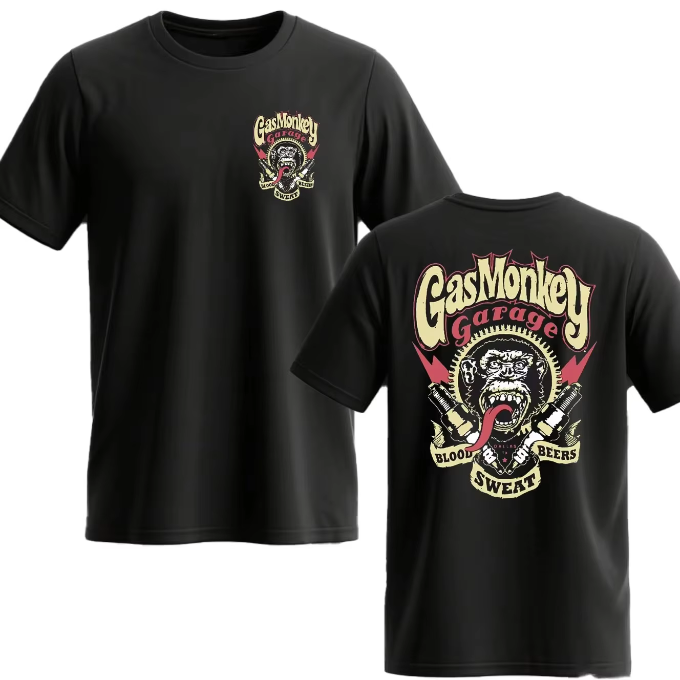 Nouveau T-shirt en coton à manches courtes pour homme, double face, décontracté, essentiel, Gas Monk