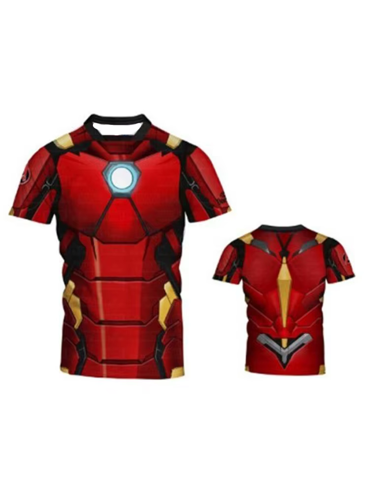 Marvel Iron Man – chemise de compression 3D à séchage rapide pour hommes, femmes et enfants, t-shirt