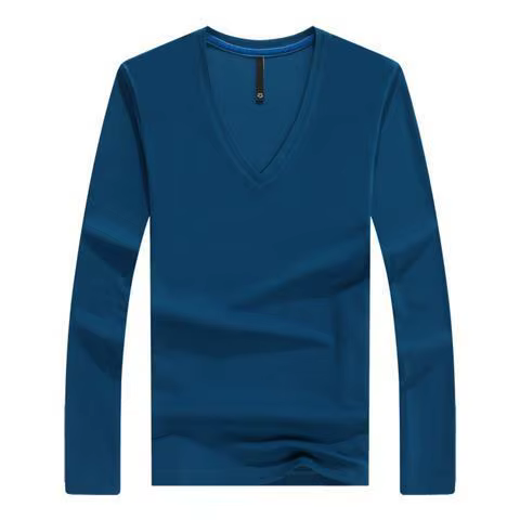 T-Shirt de Luxe Surdimensionné à Manches sulfpour Homme, Haut en Tissu LyJean-, Col en V, Haute Exte