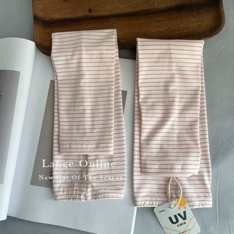 Manches de protection solaire naturelle, manches anti-UV rayées japonaises, manches d'été anti-UV en