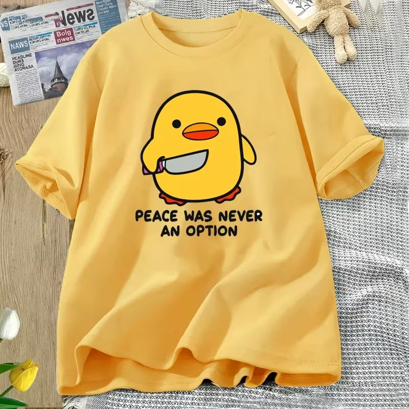 La paix n'a jamais une Option t-shirt Animal mignon drôle oie graphique t-shirts été décontracté à m