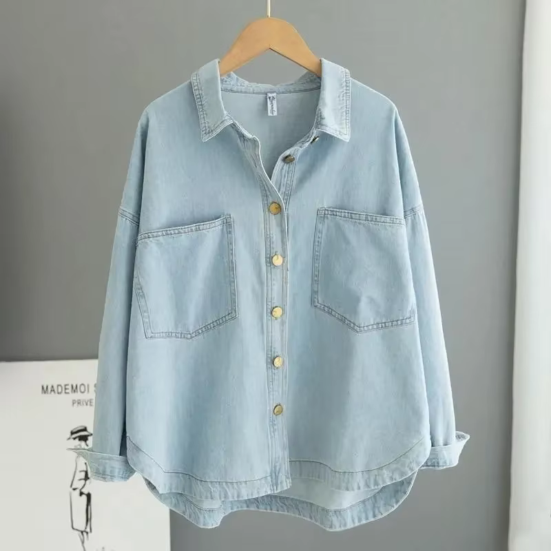 Chemise en jean pour femme Printemps-Été 2025, effet amincissant, polyvalente, anti-âge, style cowbo