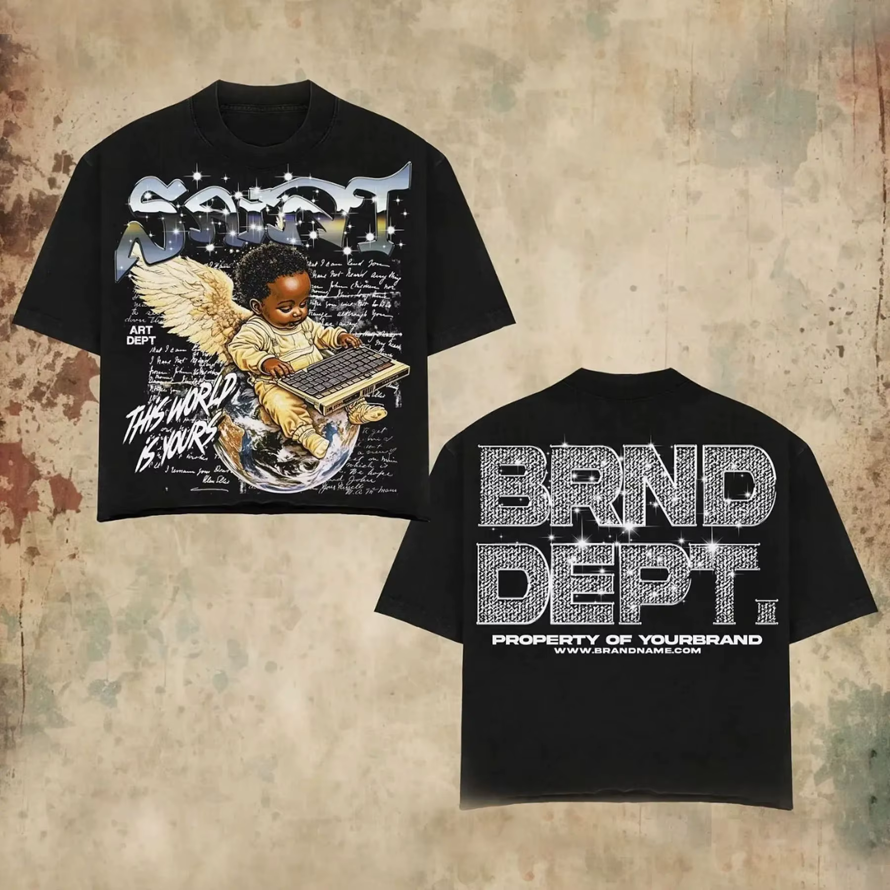 High Street Y2K T-Shirt graphique rétro Hip-Hop Streetwear Tee avec Bold BACK WHEN DESIGN BRND DEPT 
