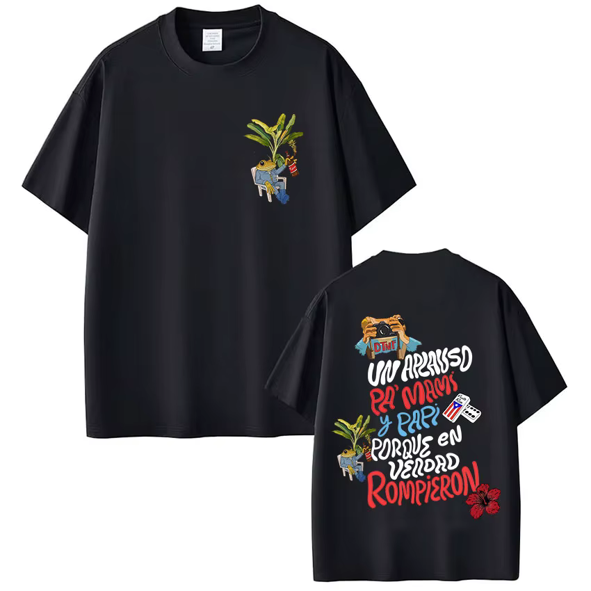 T-shirt Rapper Bad Bunny Debi Tirar Mas Fotos DTMF World Tour, vêtements pour hommes, mode Hip Hop,