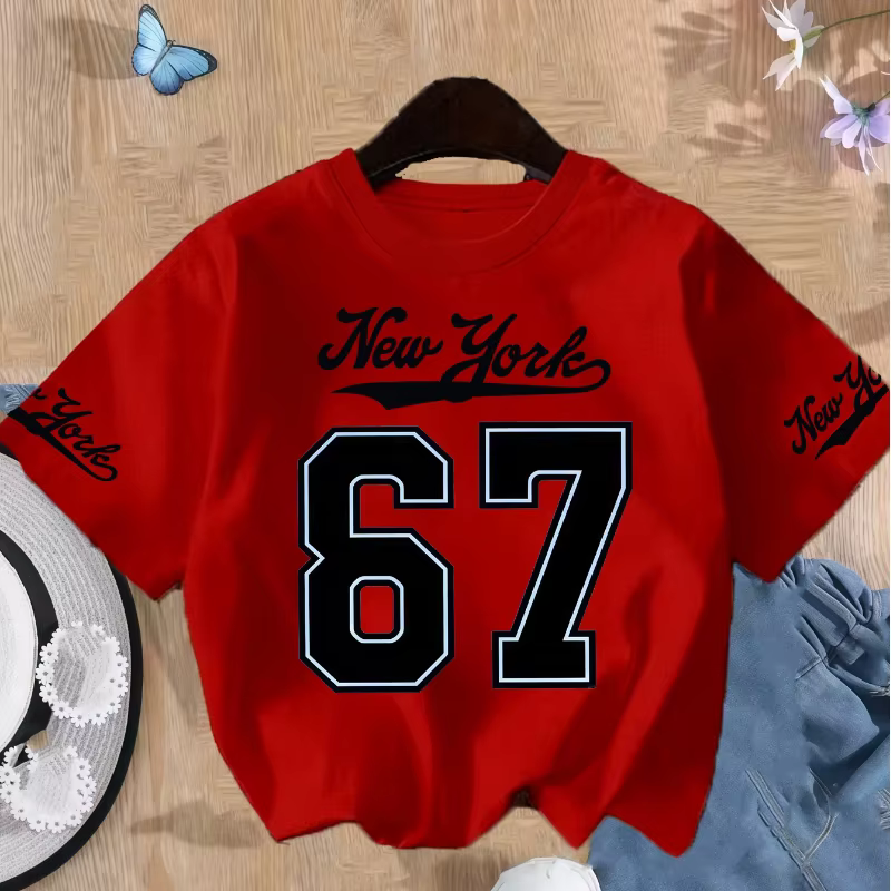 T-shirts pour adolescents New York Six Seven pour garçons et filles, hauts décontractés colorés à la
