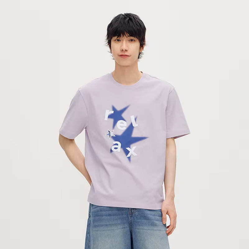 T-shirt Homme Semir Tie-Dye Imprimé Étoiles, Anti-humidité, Séchage Rapide, Style Couple, Tricoté, C