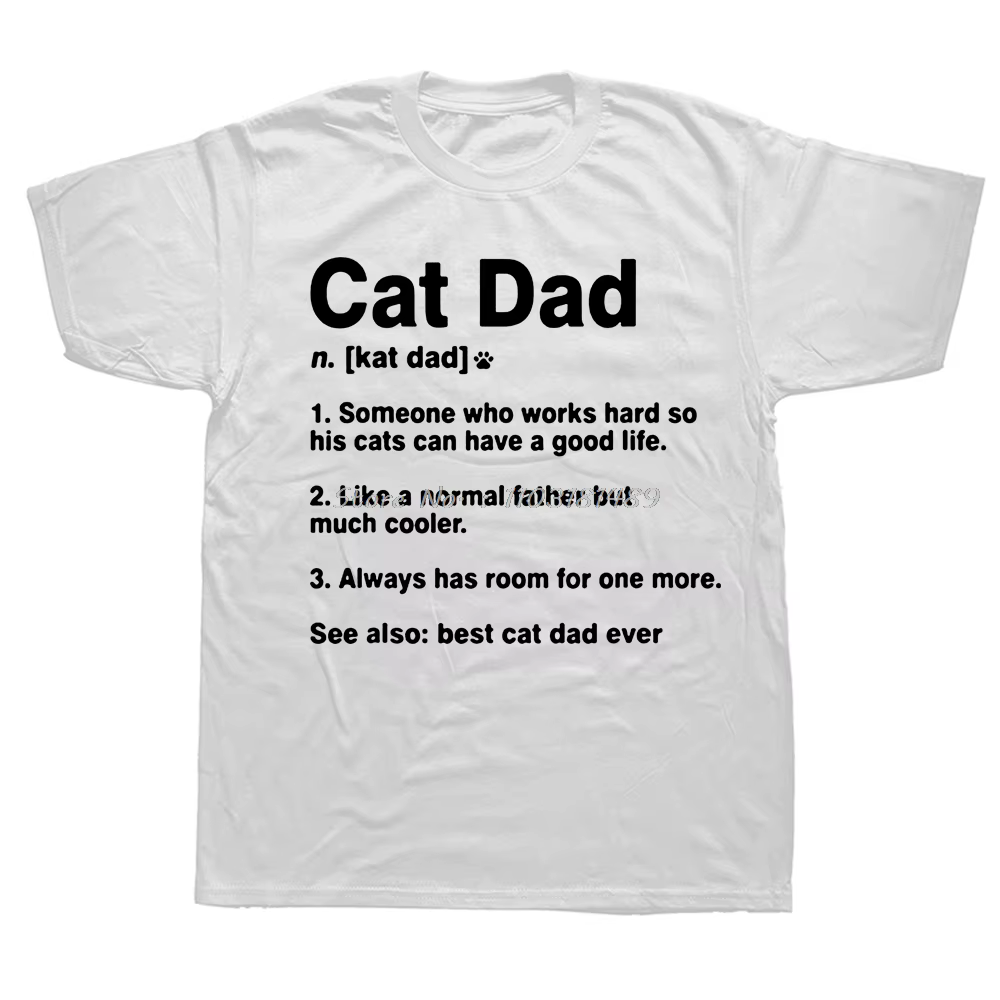 T-shirt humoristique en coton pour homme, tee-shirt pour la famille, motif chat et papa
